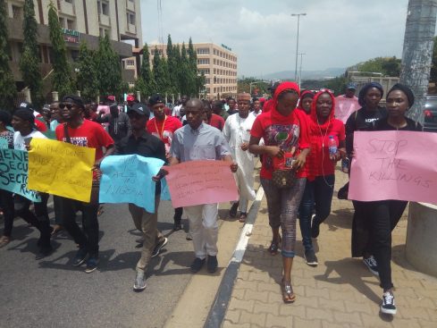 Protesters in Abuja