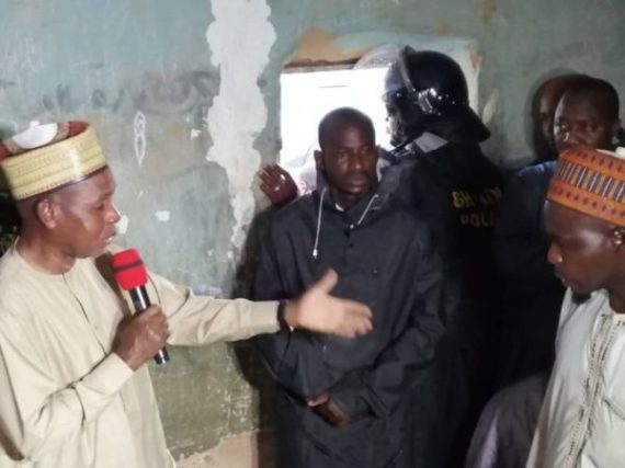 Governor Bello Masari speaking with some of the bandits released