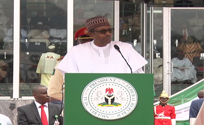 President Muhammadu Buhari at the Eagle Square