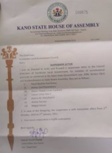 Kano House of Assembly letter