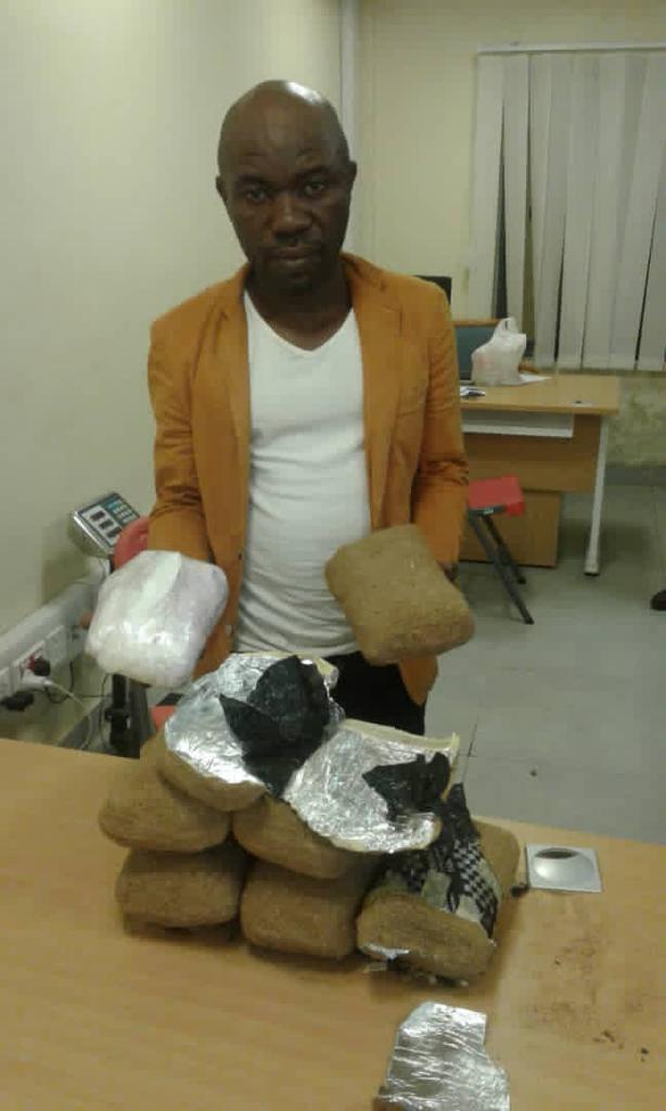 One of the suspects arrested at Lagos airport