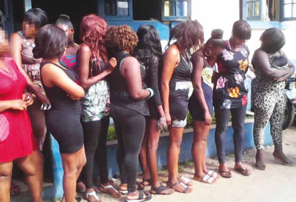 Some sex workers arrested in Lagos