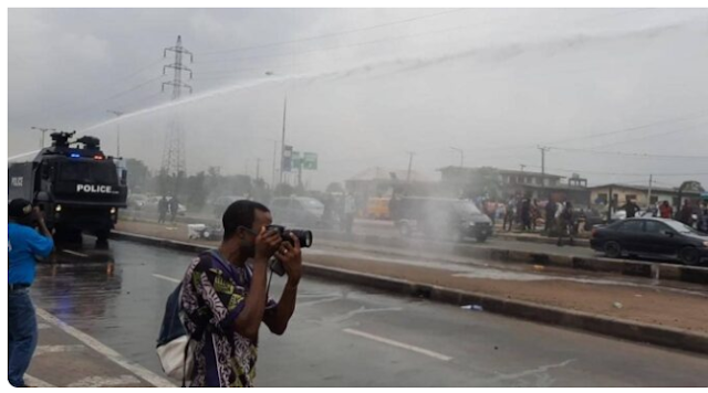 Yoruba Nation protesters with teargas