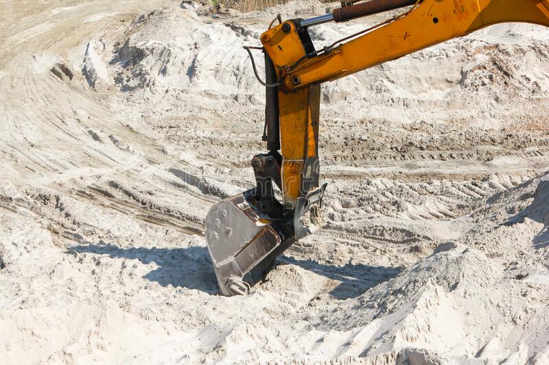 excavator bucket sand mining quarry