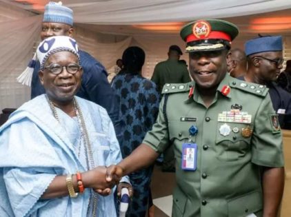 Towulade of Akinale Kingdom of Egbaland Oba Olufemi Ogunleye and Brigadier General OA Obasanjo