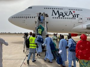 NAHCON, Max Air, Maiduguri, Inaugural flight