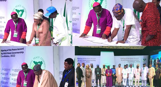 National Peace Committee, Ekiti, signing , Governorship Candidates, peace accord