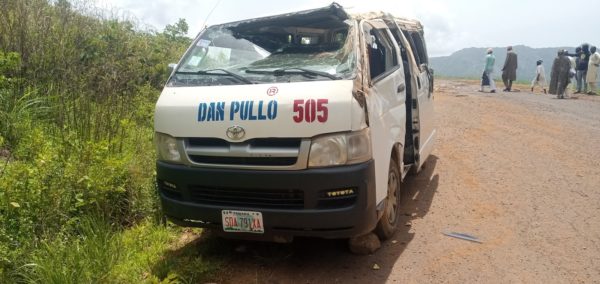 A Vehicle involved in a road crash along Gembu road