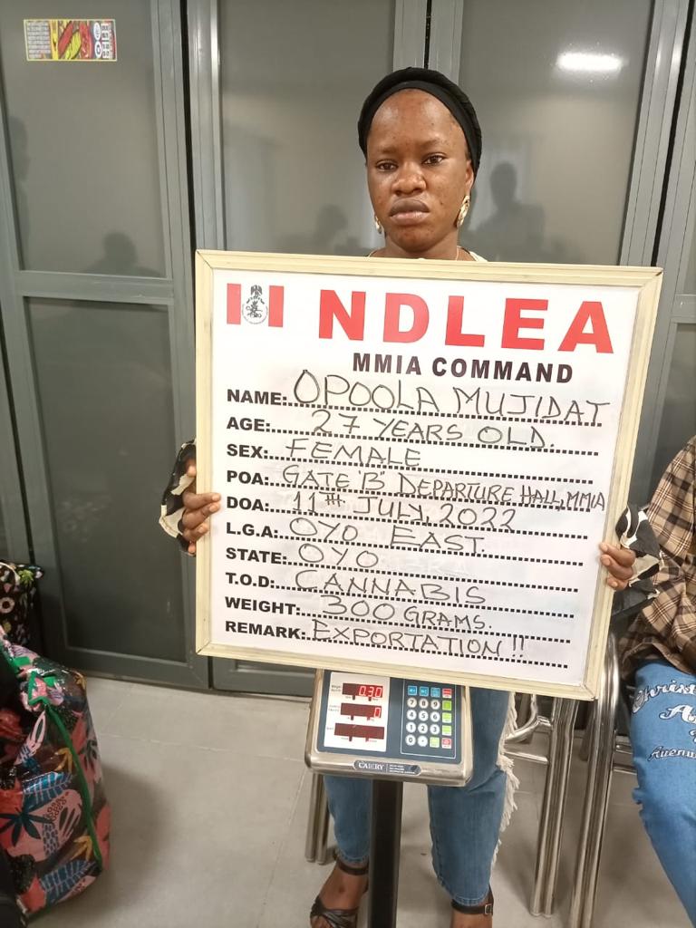 Opoola Mujidat,NDLEA, Lagos, Airport, Arrest