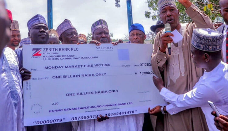 Babagana Zulum, one billion naira Maiduguri, Monday Market