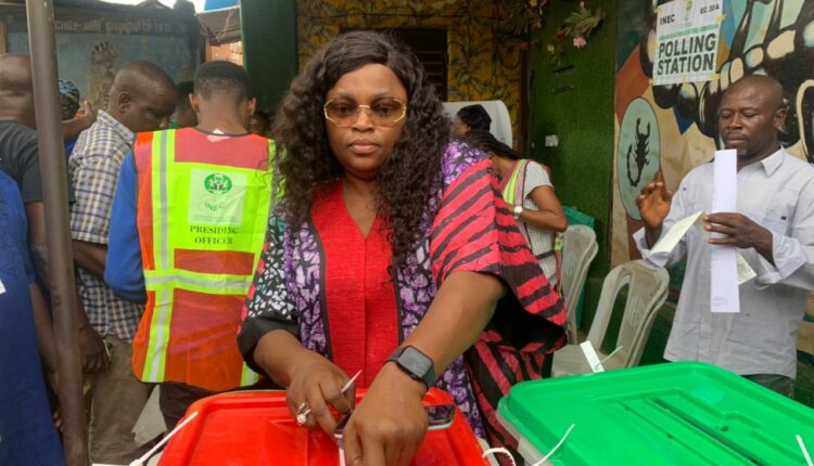 Funke Akindele, polling unit , Sanwo-Olu, Lagos, Governorship election