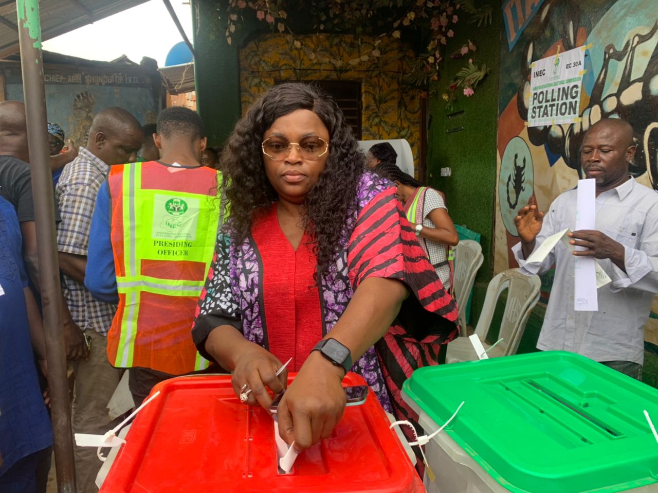Funke Akindele, polling unit , Sanwo-Olu, Lagos, Governorship election