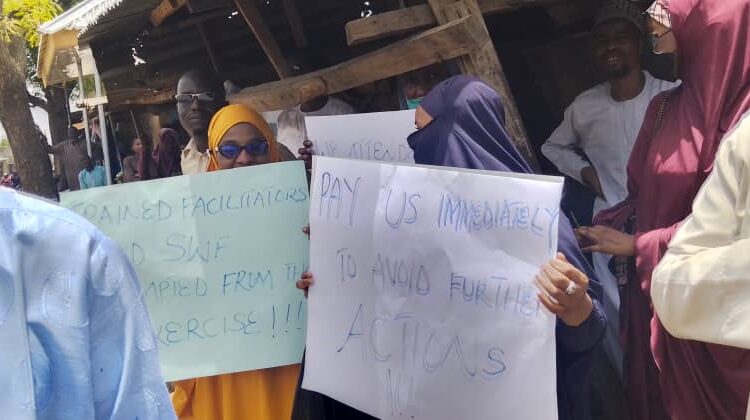NPC , ad-hoc staff, protest, unpaid allowance, Bauchi