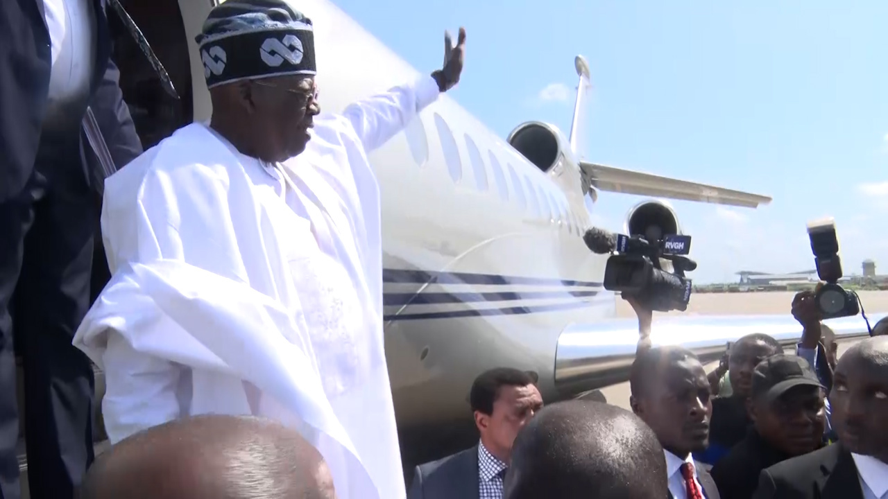 Bola Tinubu arrives Port Harcourt the Rivers State capital on Wednesday May 3 2023