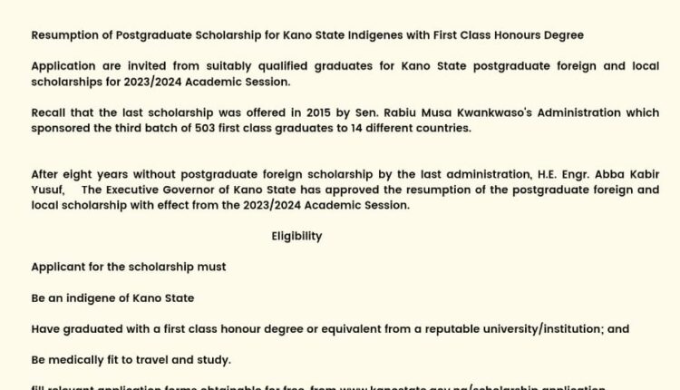 Scholarship for Kano State Indigenes