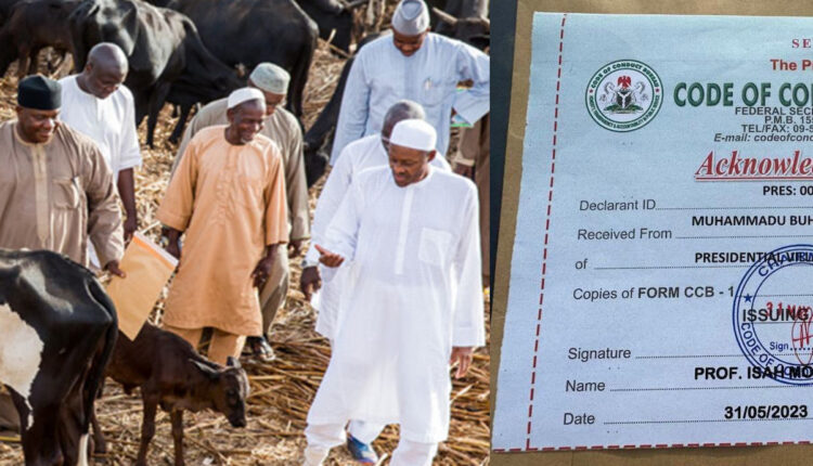 Muhammadu Buhari, Cows, Kaduna, Union Bank, CCB, Asset declaration form,