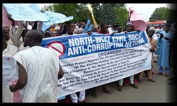 Protesters ,Kano , bribe, election petition tribunal