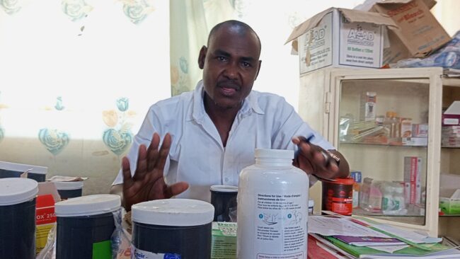 Sulaiman Halilu the Officer in Charge of Hugulawa PHC His office serves as the Pharmacy of the Health Facility 1