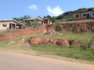 Residential houses affected by erosion