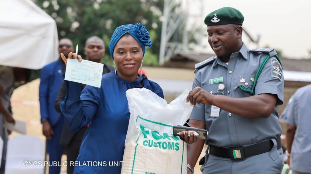 Nigeria Customs, distribution , seized food items.Bola Tinubu,