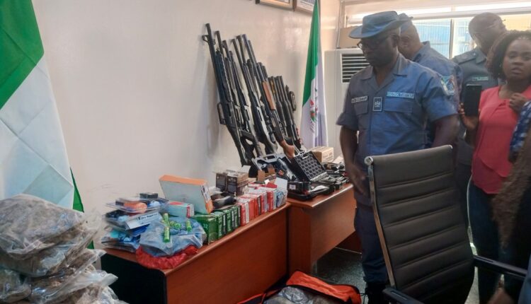 Customs, intercept, arms, military uniforms, Lagos, Port,