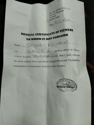 False fitness certificate issued to our correspondent in Tangaza General