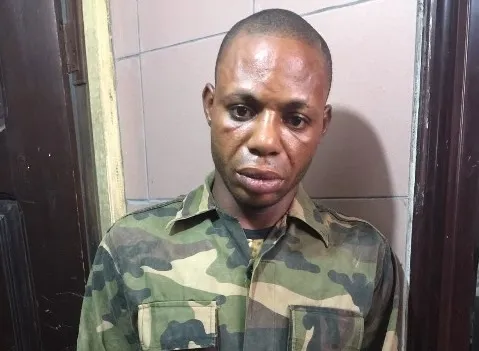 Police ,arrest, fake soldier , military