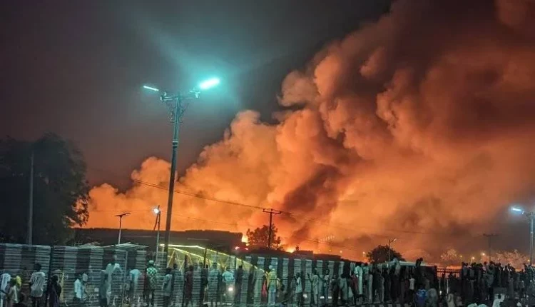 Fire , Gamboru Market, Borno,