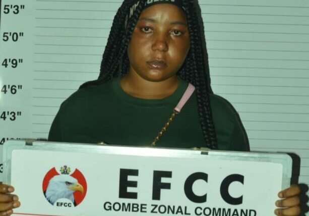 EFCC, arrest, Gombe, woman , spraying, naira notes, Janty Emmanuel